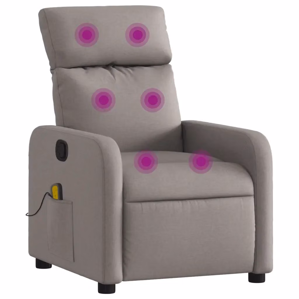 Poltrona Relax Reclinabile vidaXL in Tessuto con Braccioli, Colore Beige e Grigio – 2