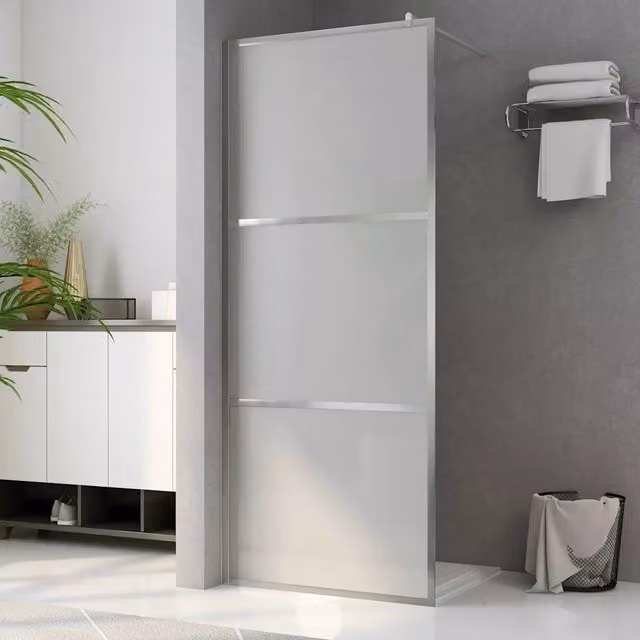Parete per doccia walk-in fissa vidaXL in vetro smerigliato L: 80 cm, H: 195 cm
