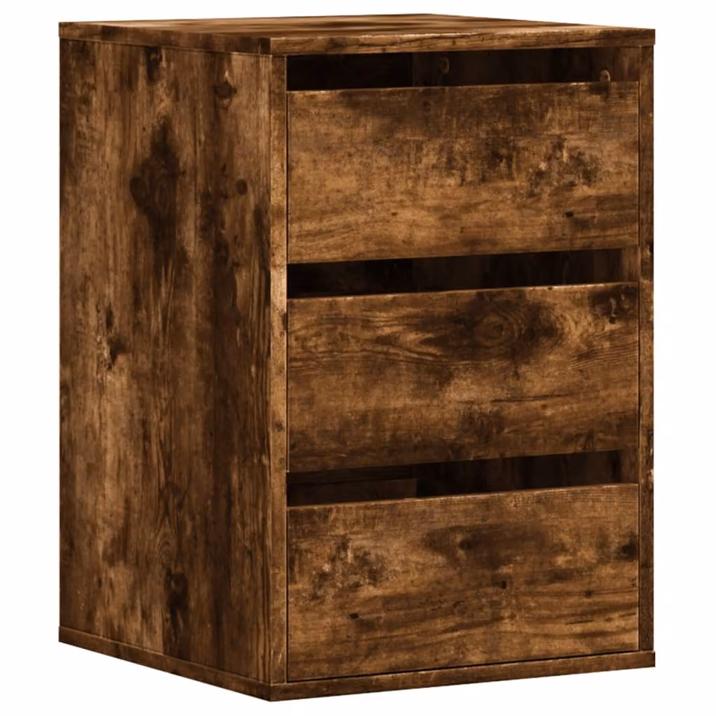 Cassettiera Angolare Rovere Fumo 40x41x58cm Legno Multistrato