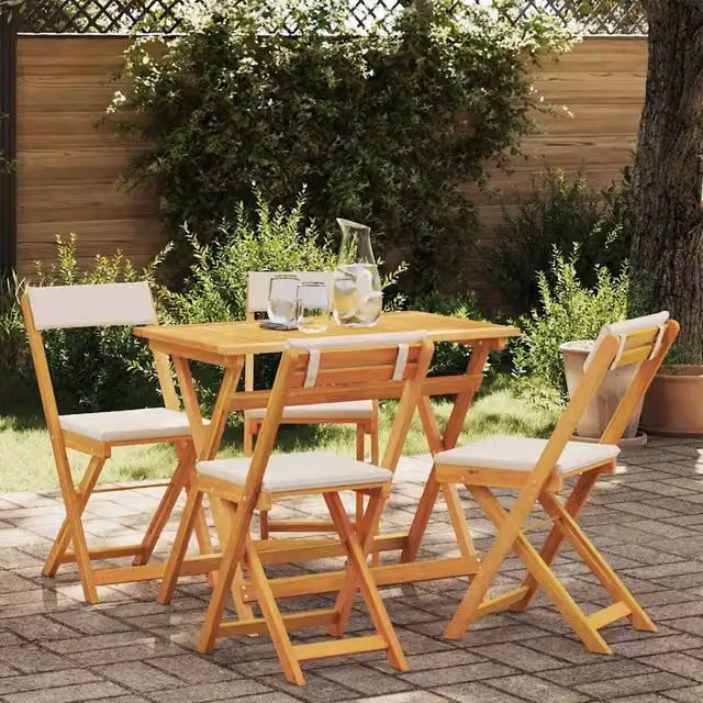 Set bistrot 5 pz Olio Naturale Legno di Acacia Massello 4105504