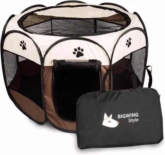 Banchetta pieghevole Catshi in tessuto beige per cani, gatti o piccoli animali con tetto rimovibile