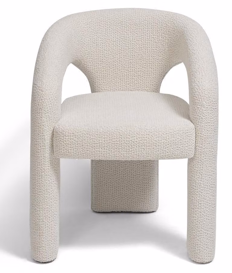 Sedia dal design moderno, bianca, in tessuto, confortevole, stabile, elegante e di stile