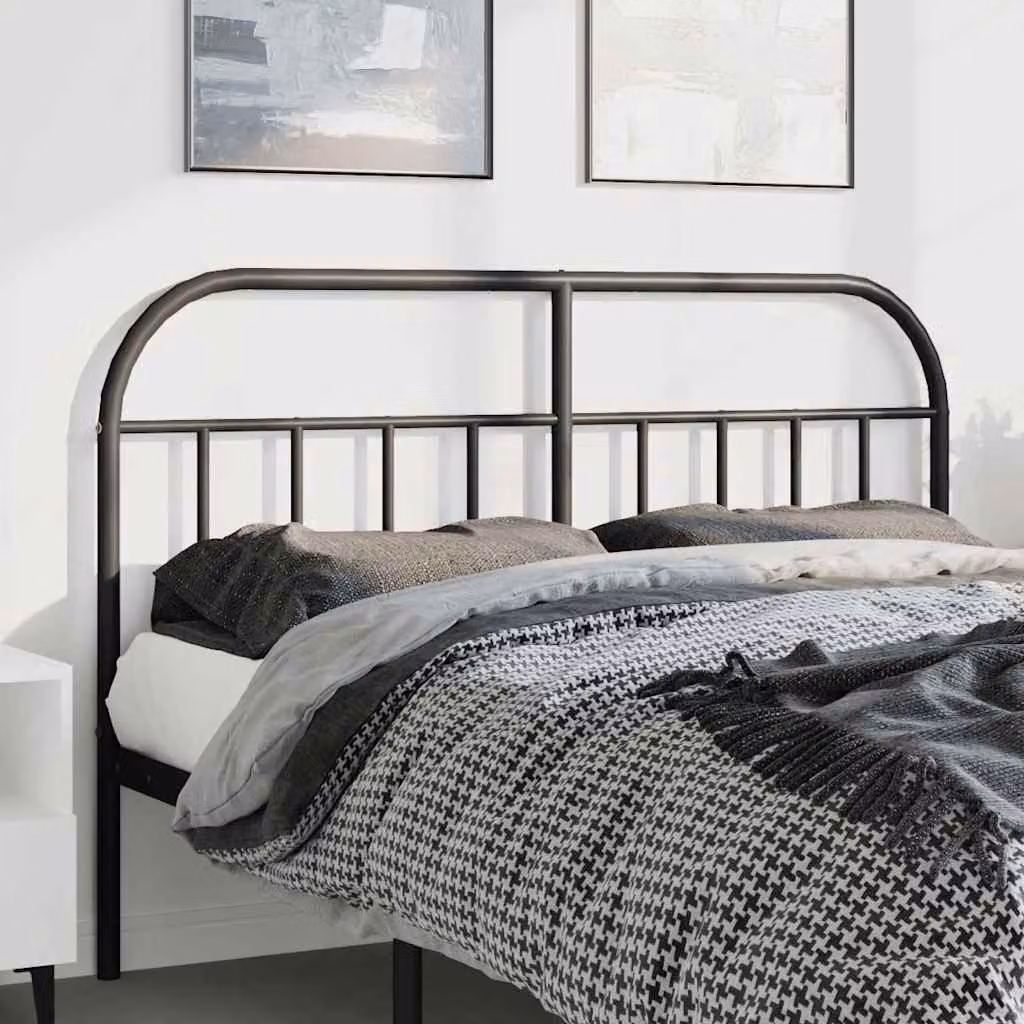 Testiera di ricambio vidaXL in metallo nero laccato, larghezza: 142 cm