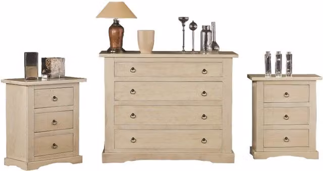 Set di 2 comodini classici Gruppo Como' in legno laccato avorio Mobili 2G