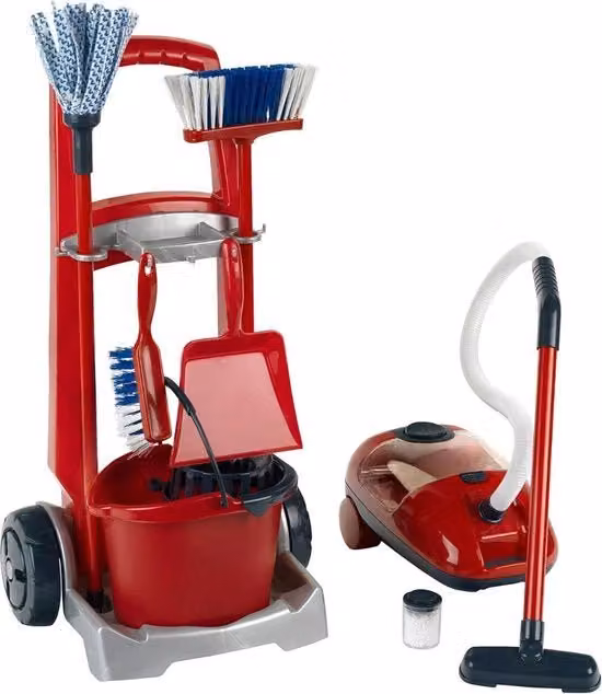 Carrello per la pulizia dei pavimenti con motore elettrico, colore rosso