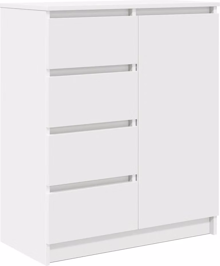 Credenza con Cassetti Bianco 71x35x84 cm in Legno Multistrato