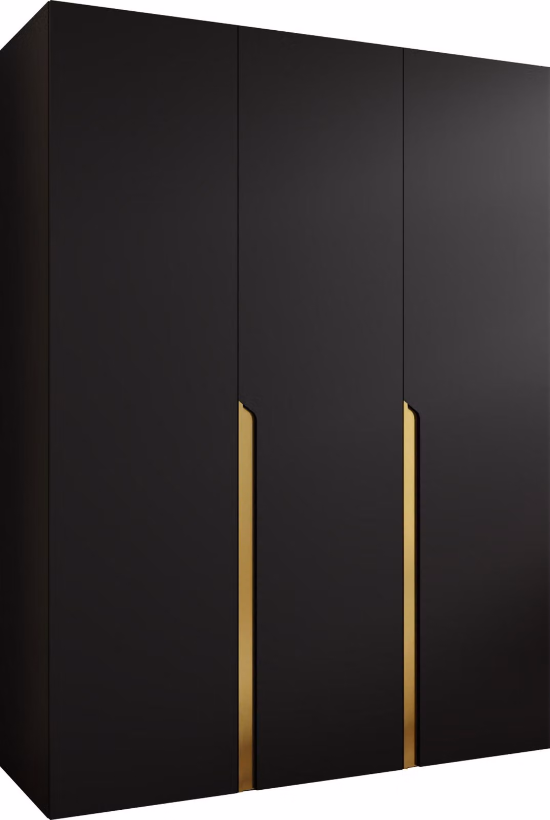 MIRJAN24 Armadio Mila 1 150, camera da letto, armadio, con tre ante a battente e due aste appendiabiti, moderno, armadio guardaroba (colore: nero + oro)