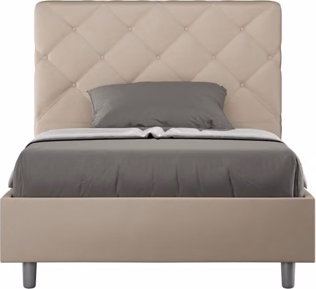 Letto Matrimoniale con Contenitore e Base a Sollevamento Giordanoshop Beige L/P/H: 200 x 200 x 122 cm
