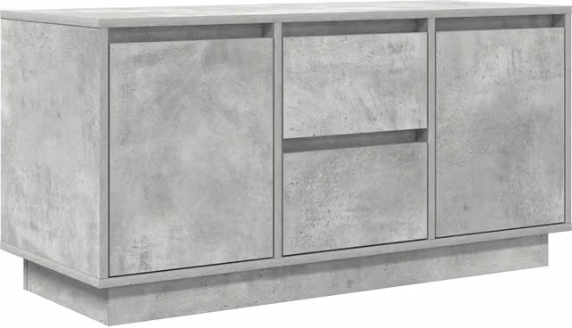 Mobile porta TV con illuminazione a LED e vano contenitore in legno composito grigio cemento L 100 x P 41 x H 50 cm