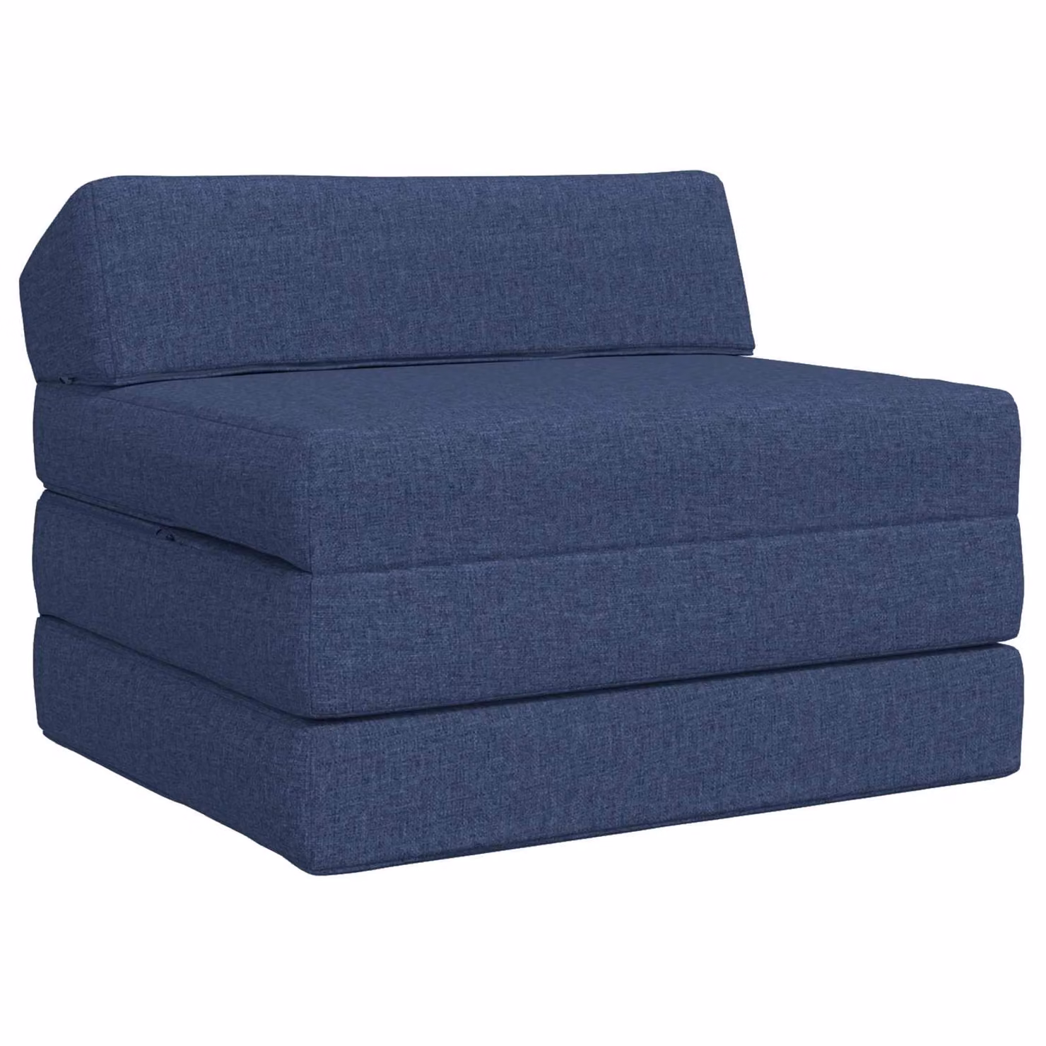 vidaXL Divano Letto Pieghevole Blu in Tessuto con Struttura Imbottita L/P/H: 200 x 70 x 10 cm