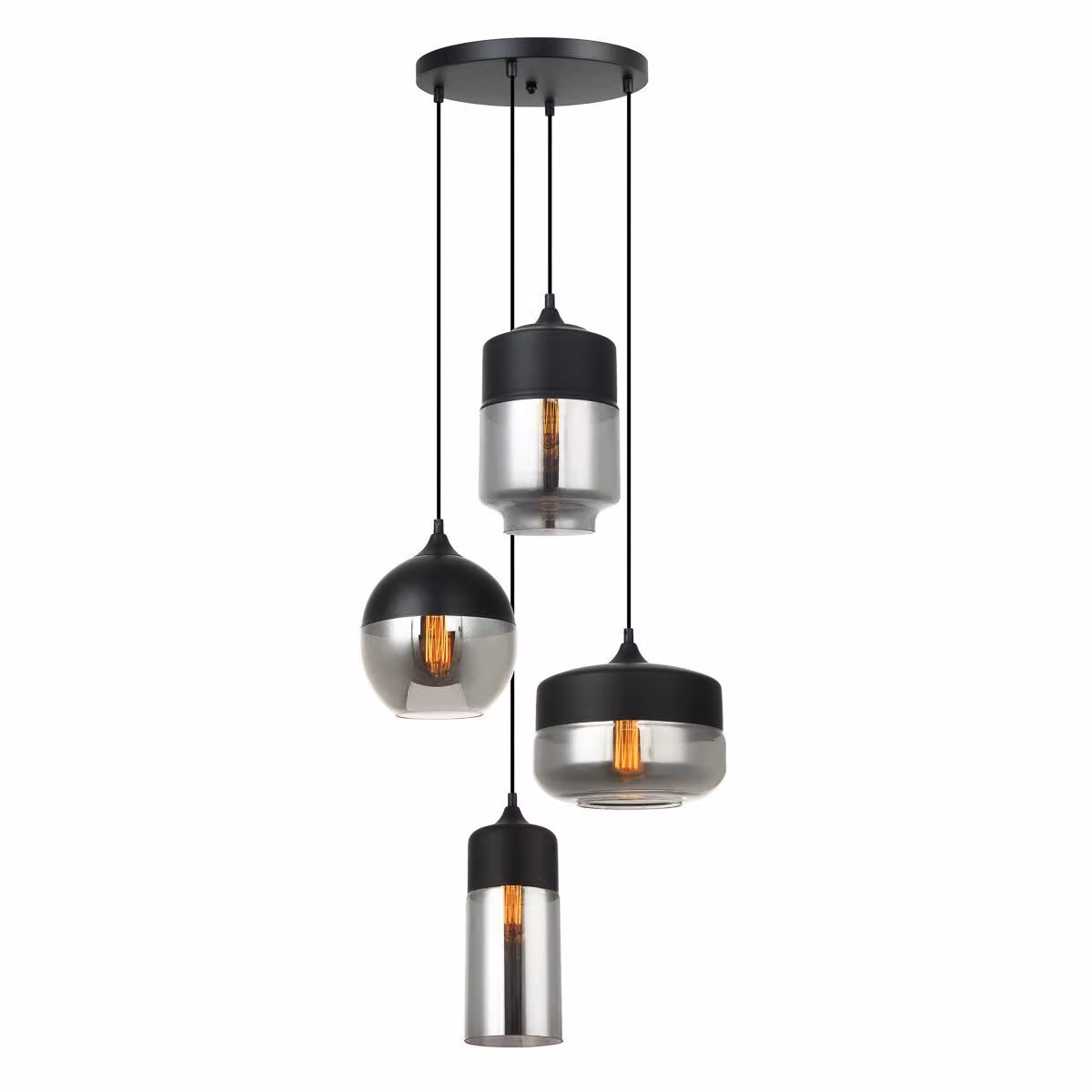 Italux Molina lampadario moderno nero MDM-4364/4 BK+SG