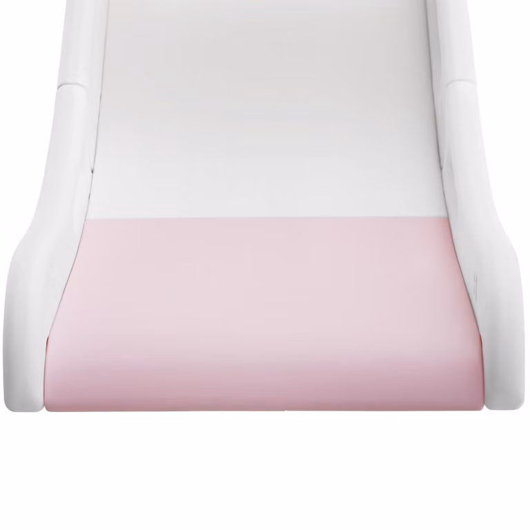 Scivolo pieghevole per bambini tectake con canestro da basket in plastica, rosa, H 128 x L 67,5 x P 66,5 cm