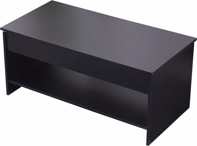 Tavolino con piano sollevabile, nero HEDDA