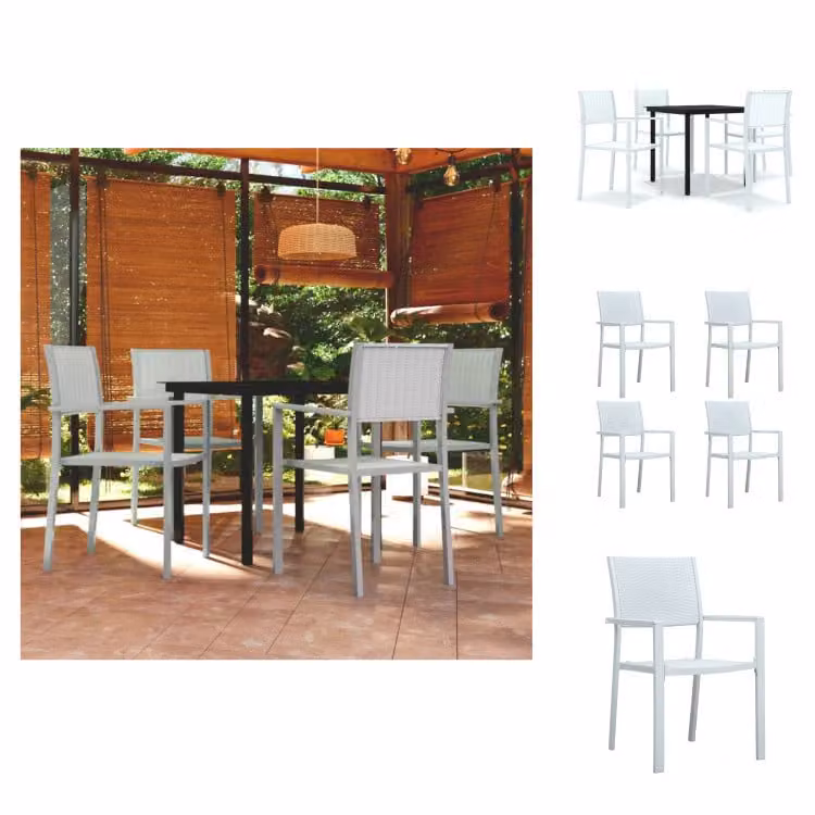 vidaXL Set da pranzo da giardino 5 pezzi bianco - Set di mobili da giardino