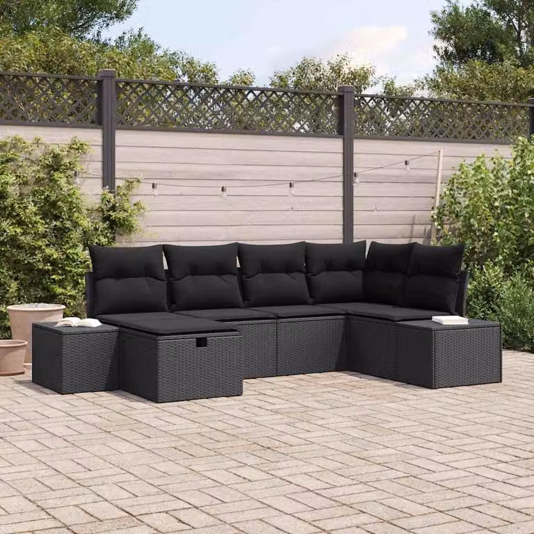 Maison Exclusive - Set di divani da esterno, 6 pezzi, in rattan sintetico