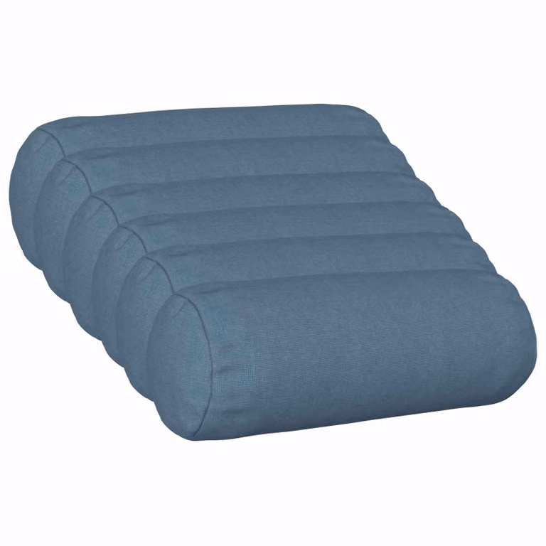 Set di 6 federe vidaXL HEERLEN blu jeans in poliestere, forma ovale, Ø 15 x 40 cm
