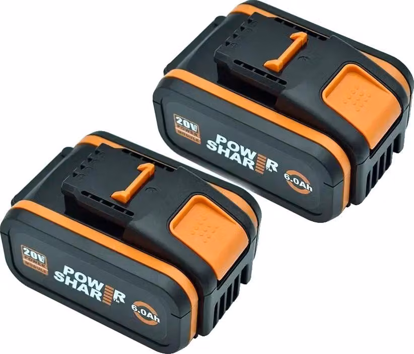Batterie, capacità 4000 mAh, compatibili con diversi modelli Worx, 6.0Ah - confezione da 2