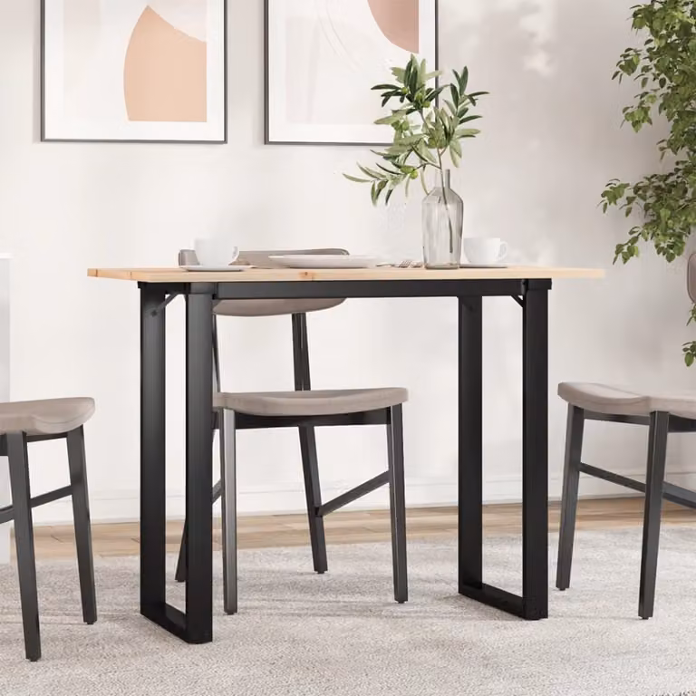 Maison Exclusive - Tavolo da Pranzo Telaio a O 100x50x75 cm Legno Pino e Acciaio