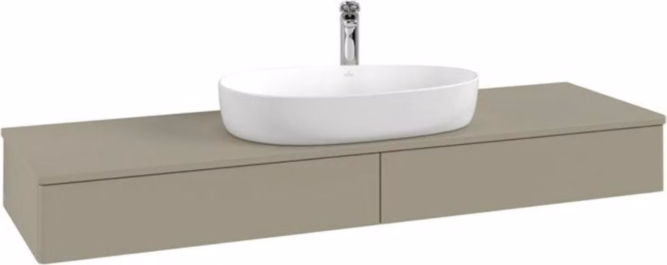 V&B Mobiletto senza struttura frontale - illuminazione Antao 160x50cm, HL, WBP colore Lac, glo wh. Lac