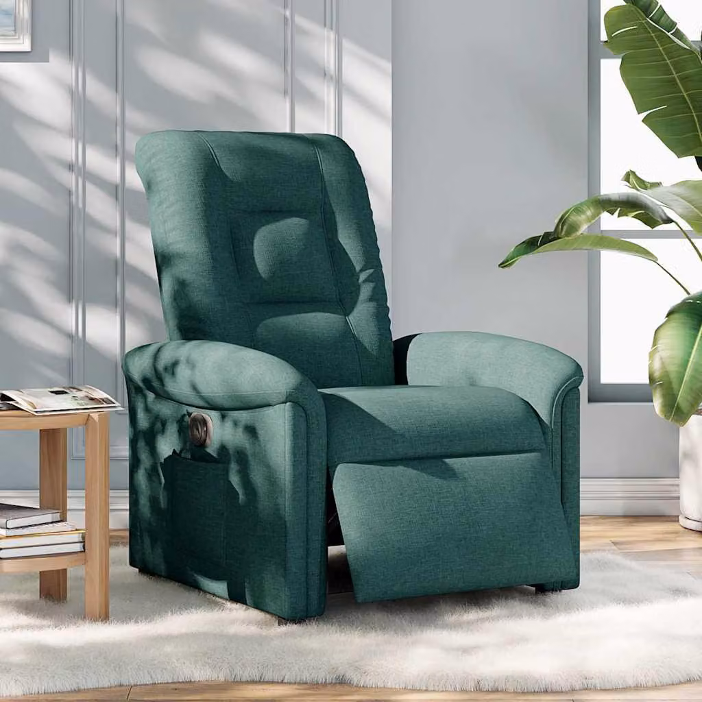 Poltrona Elettrica Reclinabile Verde Scuro in Tessuto