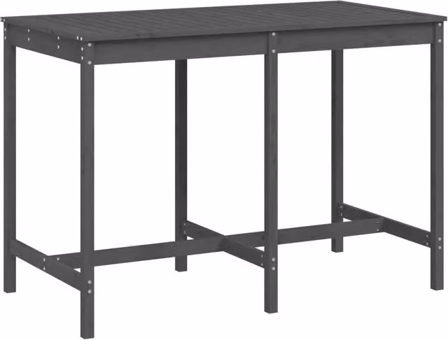 Tavolo da giardino rettangolare in legno di pino grigio L: 159,5 cm, P: 82,5 cm, H: 110 cm