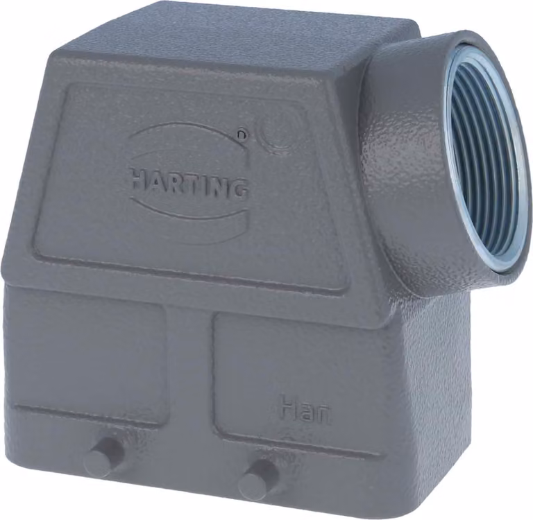 HARTING Han 10B Contenitore con manicotto alto, 1xM32 uscita cavo laterale, per 2 staffe (nella parte inferiore) Vite M32