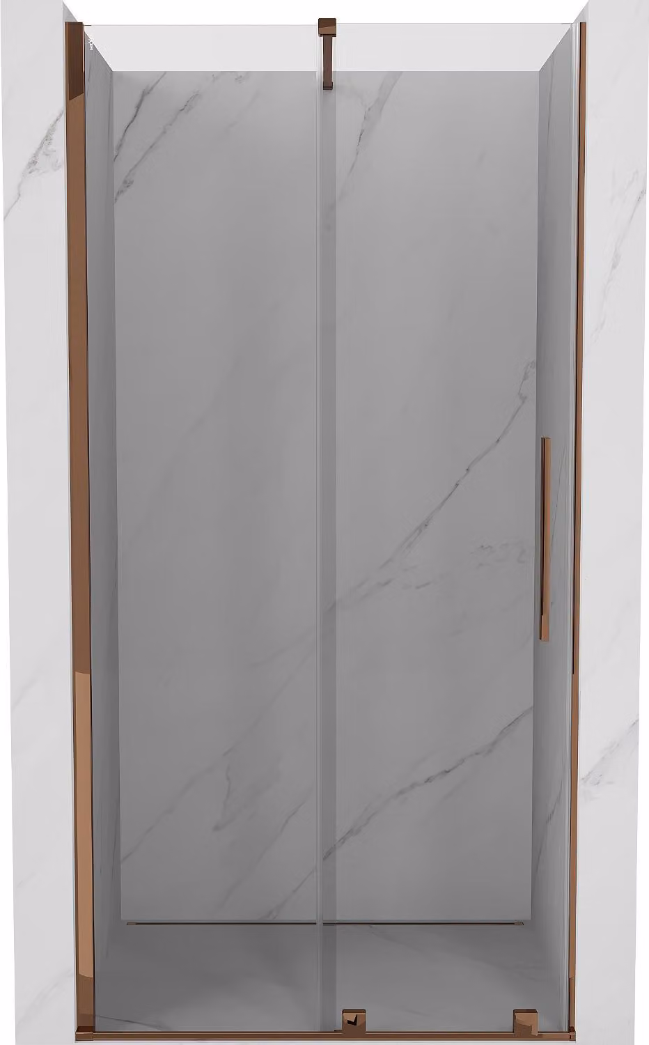 Mexen Velar porta doccia scorrevole 100 cm, trasparente, oro rosa - 871-100-000-01-60
