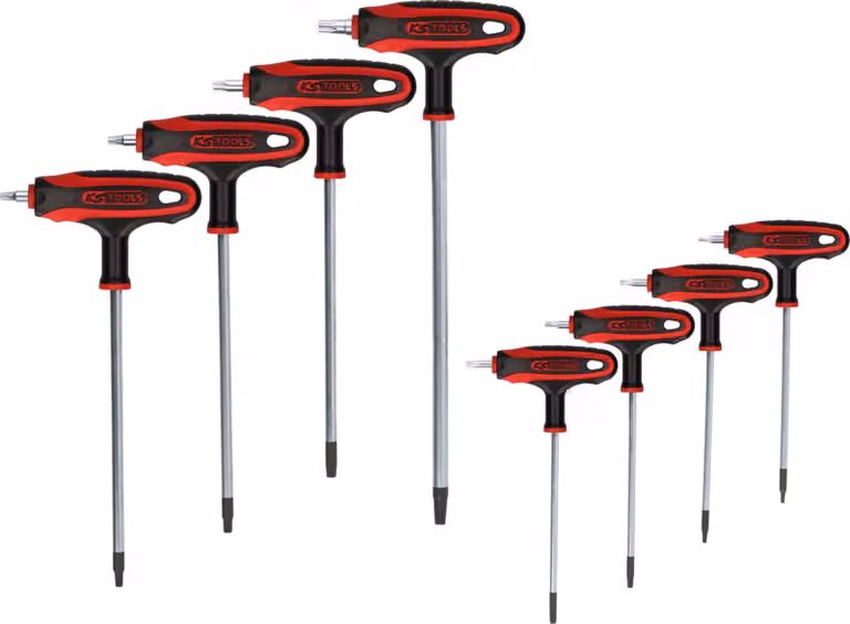Set di chiavi per perni angolari con impugnatura a T ERGOTORQUE+ TX con foro, 8 pezzi, 151.8165