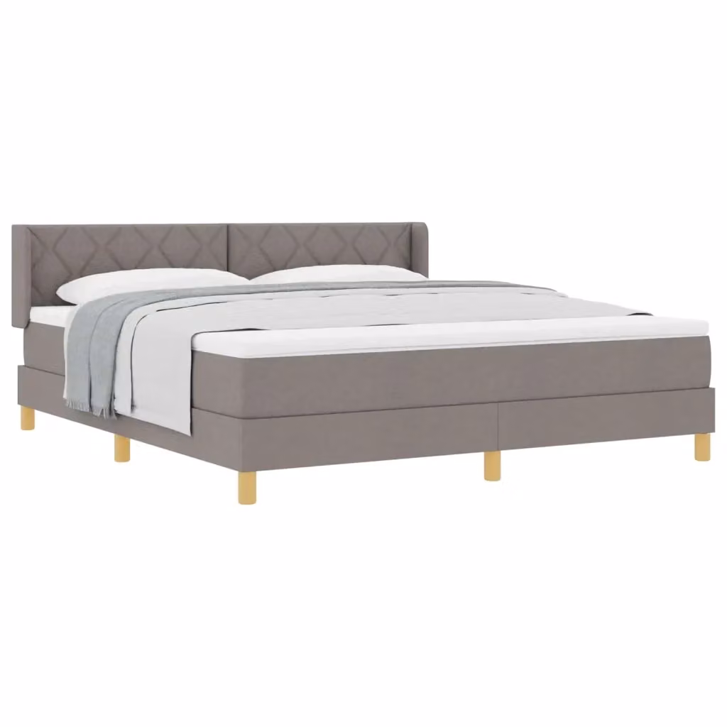 Letto a molle moderno con testiera Talpa vidaXL in tessuto beige o grigio L/P/H: 200 x 180 x 88 cm – 2