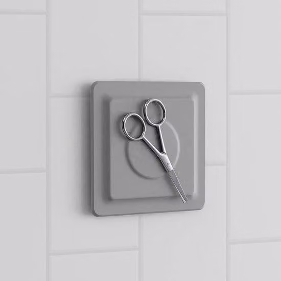 Organizzatori magnetici da bagno in silicone, grigi, autoadesivi