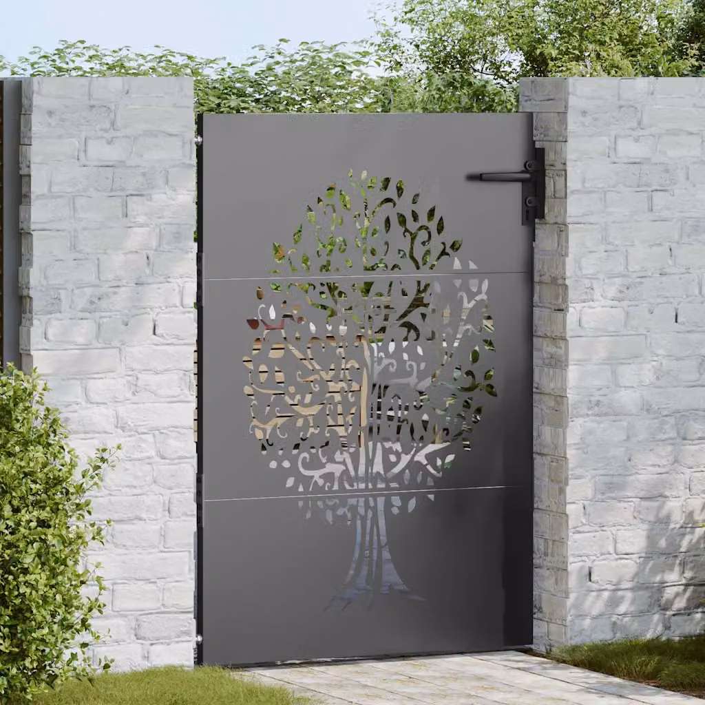 Cancello da giardino vidaXL in acciaio nero L: 85 cm, H: 125 cm – 1
