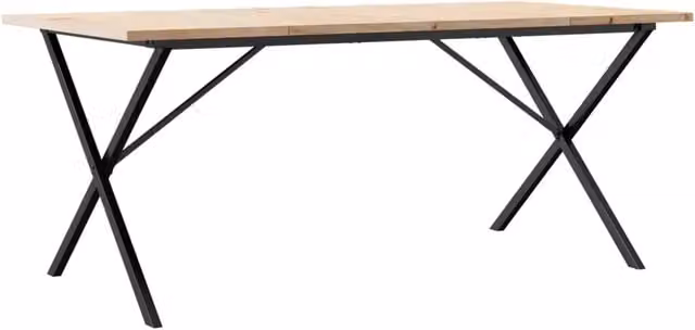 Tavolo da Pranzo | Tavolo da cucina Telaio a X 180x90x75,5 cm Legno Pino e Acciaio