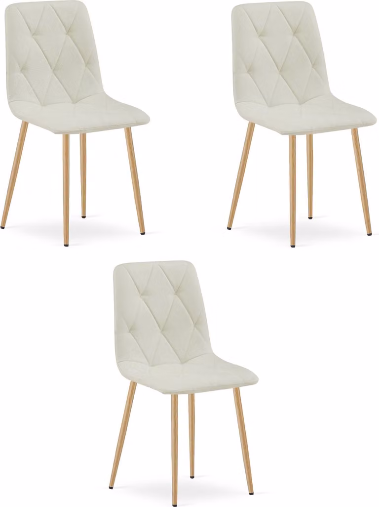 Sedia LIBRA - tessuto beige / gambe in legno x 3