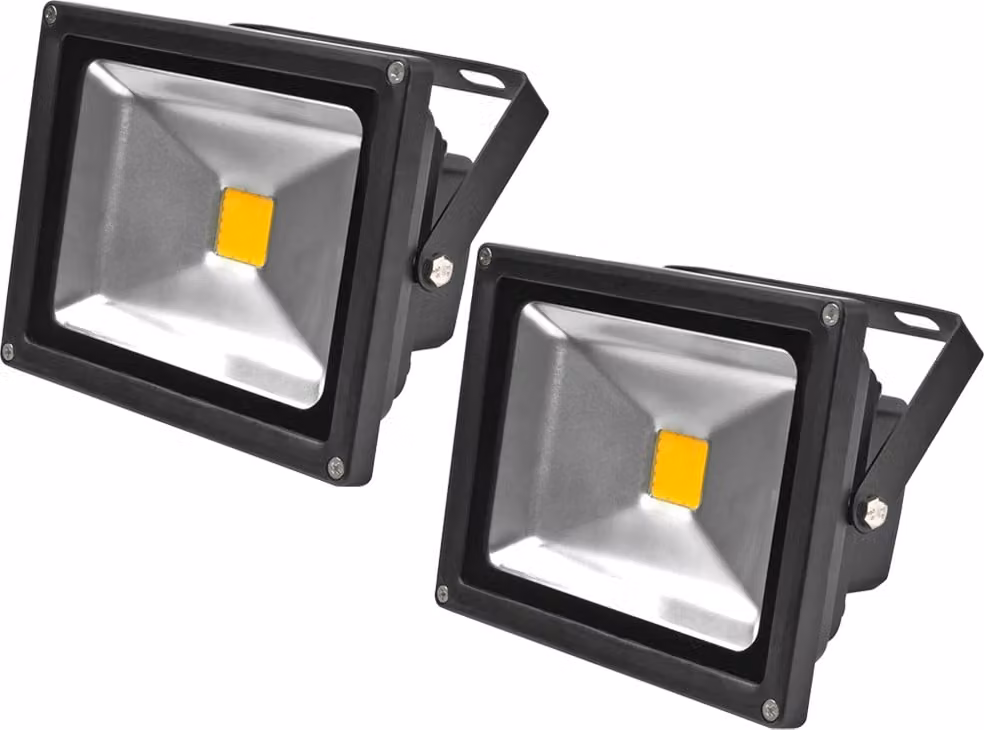 Greenmigo 2x 20W LED Floodlight Lampada da giardino Luce bianca fredda con alloggiamento in alluminio Impermeabile IP65 85-265V