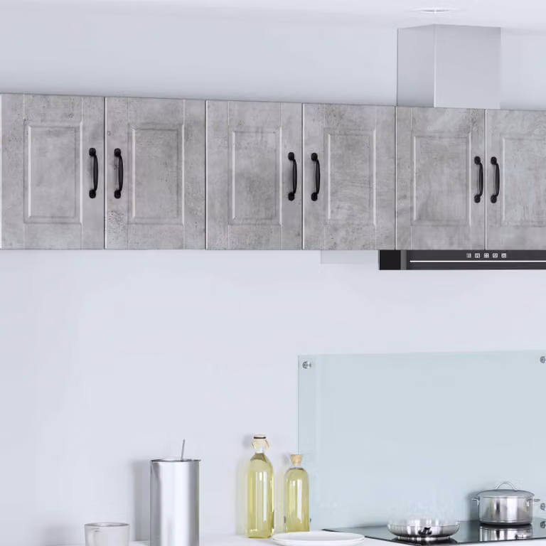 Set di 2 armadietti a muro PORTO vidaXL in stile moderno, colore grigio cemento, con ante a battente e ripiani interni, L/P/H: 60 x 31 x 40 cm