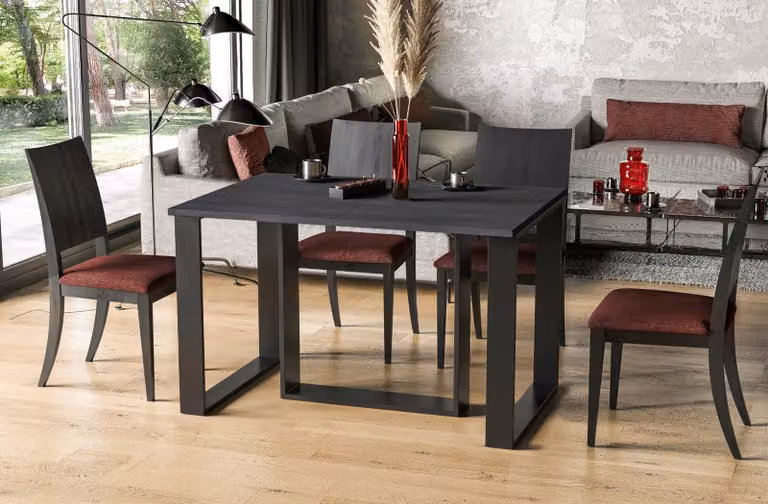 Endo-Möbel tavolo da pranzo allungabile Borys 130cm - 330cm tavolo da pranzo in metallo con base a slitta (cemento scuro)