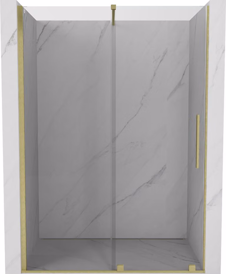 Mexen Velar porta doccia scorrevole 160 cm, trasparente, oro spazzolato - 871-160-000-01-55