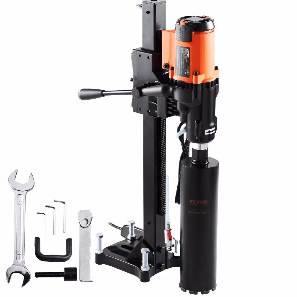 Trapano a nucleo diamantato, potenza 3200W, velocità 750 giri/min, diametro di foratura 8 pollici