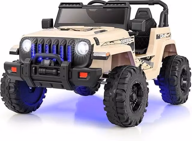 Auto Elettrica da Bambino Costway con Telecomando, Macchina 12V a 2 Posti con Musica, Porta USB e Luci, Velocità Regolabile 2,6-6 km/h per Bambini dai 3 agli 8 Anni – 1