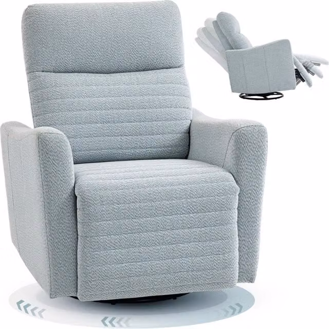 Poltrona reclinabile girevole con poggiapiedi ¨C zephmum ¨C grigio-blu 82x90.5x101 cm