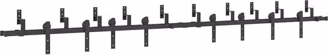 Kit di Binari per Porte Scorrevoli CFW2619595 in Acciaio Inox Nero Opaco Lunghezza: 366 cm