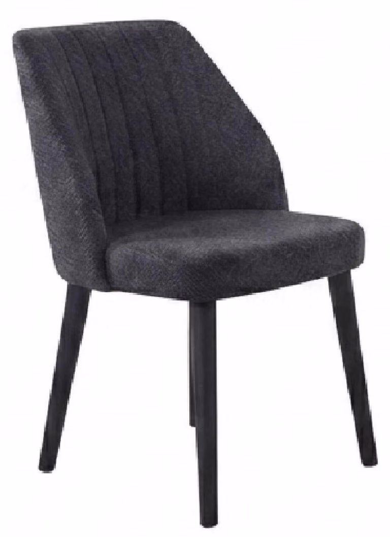 Sedia da pranzo, grigia e nera, design moderno ed elegante, imbottita, ideale per la cucina