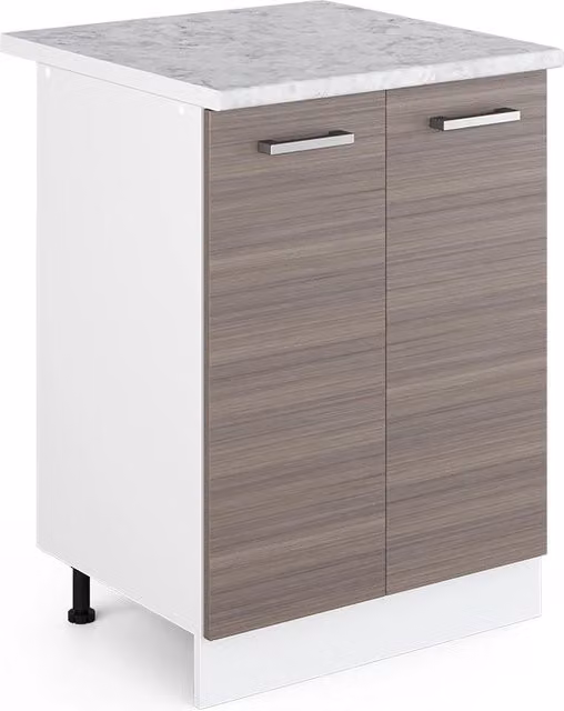 Mobiletto base cucina Vicco R-Line moderno in bianco e grigio con ante a battente e ripiani interni L/P/H: 60 x 26,4 x 81,6 cm – 1