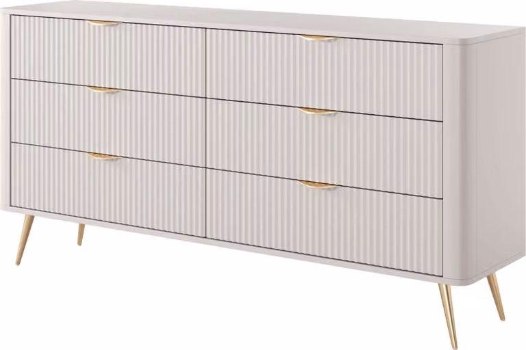 FURNLUX Credenza Lante Bianco 163cm / Colore principale: Beige / Dimensioni: 163 x 81 x 38 cm
