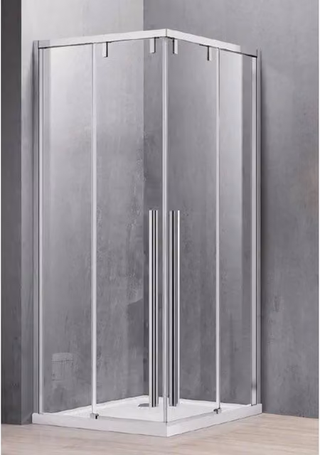 Box doccia scorrevole d'angolo Karag SANTORINI con profilo cromato, L 110 cm x H 200 cm