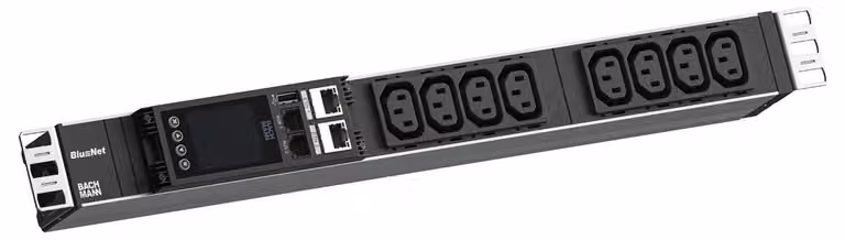 BACHMANN BN ESSENTIAL con contatore, 19", 8xC13, L=2,0 m, CEE7/7