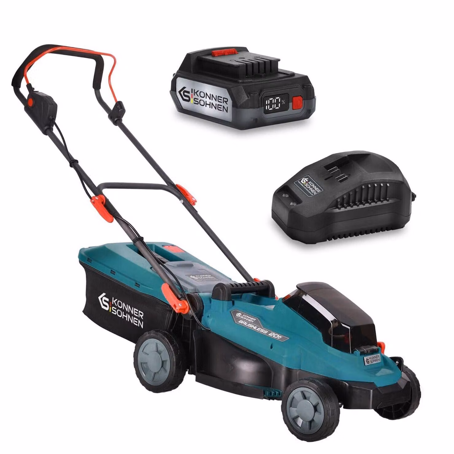 KÖNNER & SÖHNEN Tagliaerba a batteria KS 33LM-20V + KS C24A + KS 20V2-1