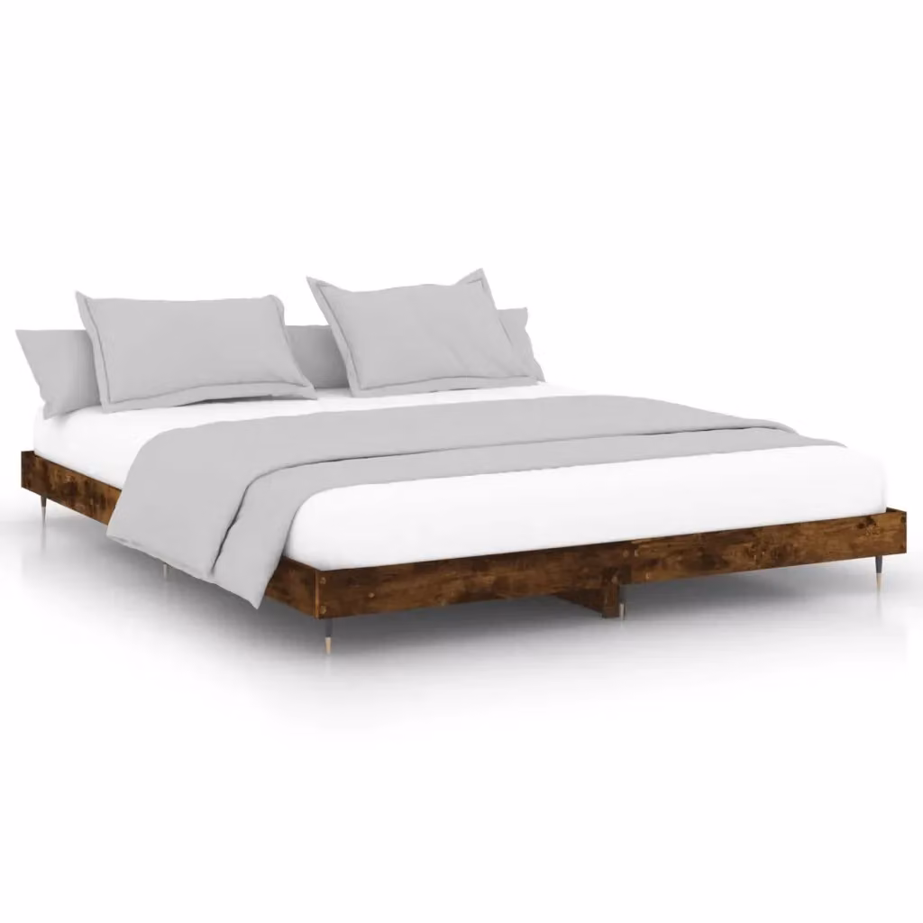vidaXL Giroletto senza Materasso in Rovere e Metallo L/P: 200 x 200 cm – 2