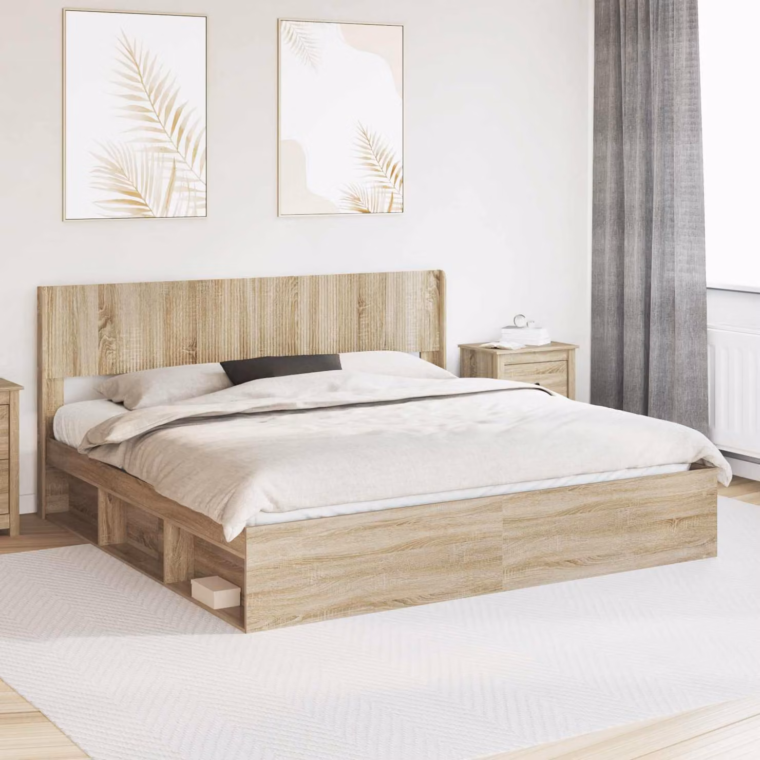 Testiera Letto Moderna vidaXL in Legno Rovere Sonoma Marrone