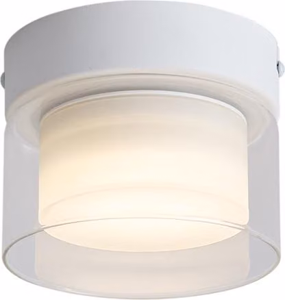 Moderna lampada da soffitto bianca con vetro trasparente - Puck